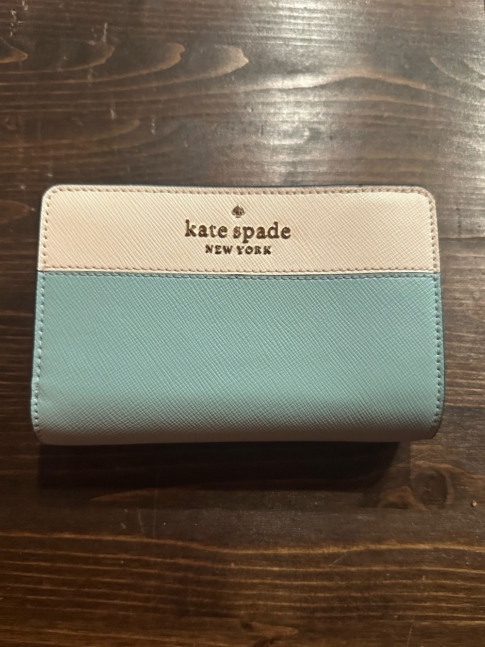 Kate Spade Two-Tone Wallet - White & Mint Blue